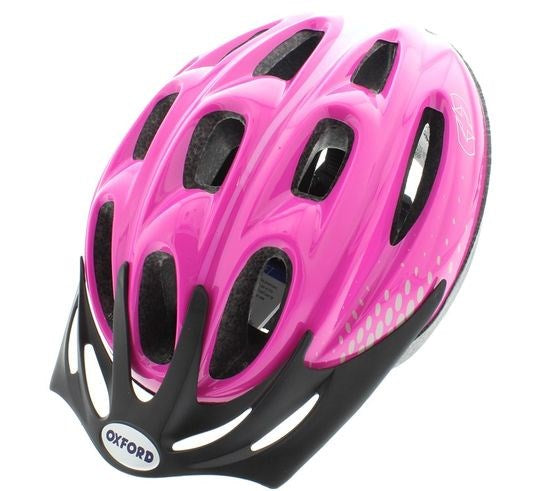 Oxford F15 Bike Helmet Gloss Pink White Silver TCB.NZ