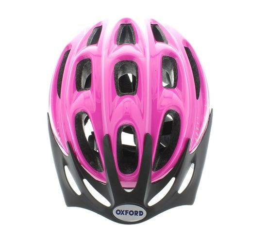 Oxford F15 Bike Helmet Gloss Pink White Silver TCB.NZ