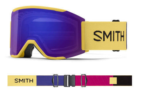Smith Squad MAG Brass Colorblock Goggles | ChromaPop Everyday Violet Mirror / ChromaPop Storm Blue Sensor Mirror